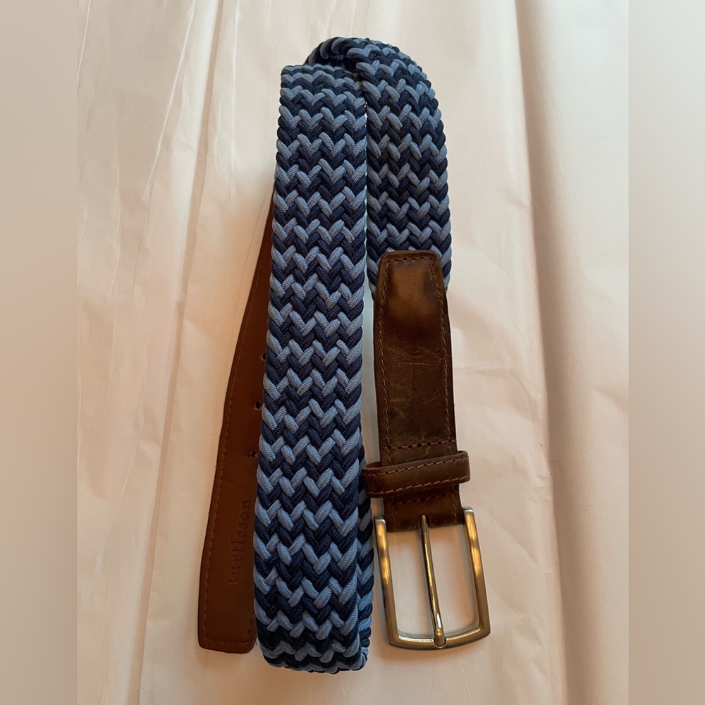 Blue and Brown Men's Braided Belt